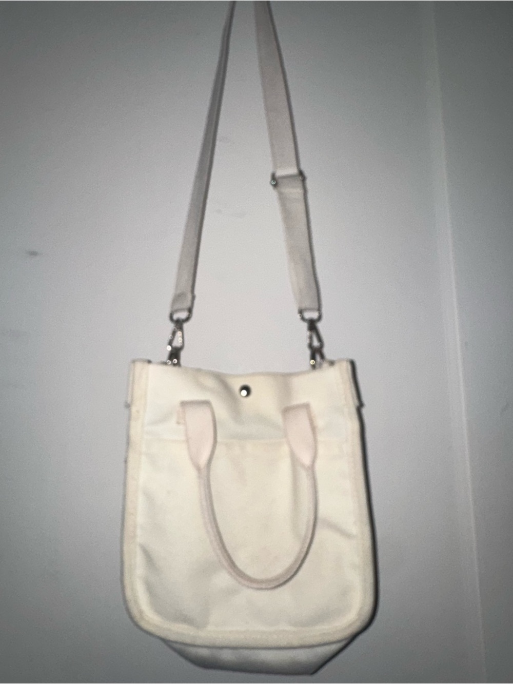 Women’s Cream Canvas Tote Bag with Adjustable Strap